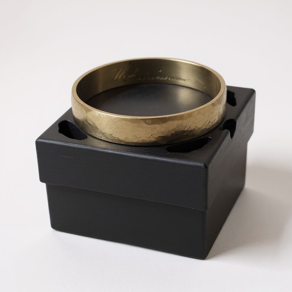 BRIGHTON Hammered Gold Plated Bangle Bracelet - Picture 2 of 6